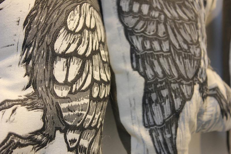 800x600Jonathan-Nicklow-Bird-Study-24-Detail-2-relief-prints-on-fabric-2017