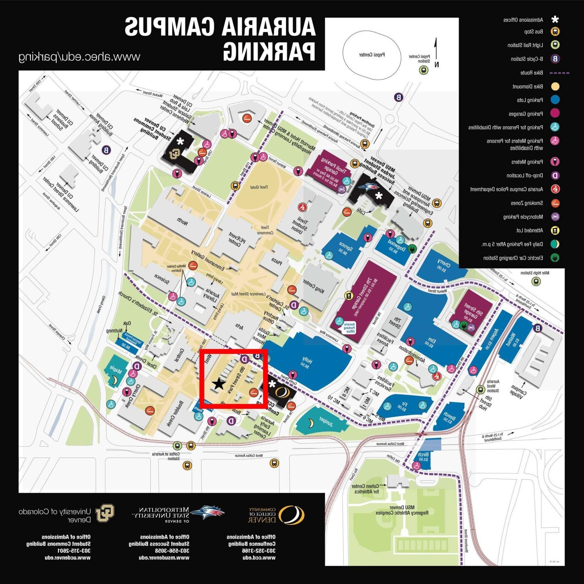 A campus map highlighting CIL's new location on 9th St